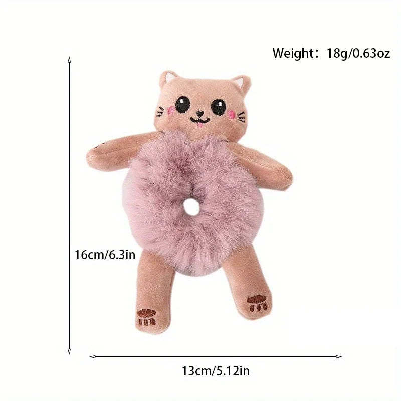 Frog Plush Hair Scrunchie Cute Elastic Ponytail Hair Band