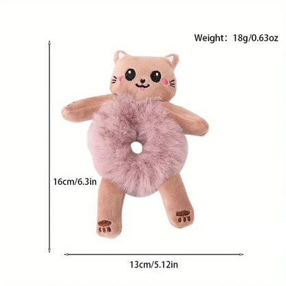 Frog Plush Hair Scrunchie Cute Elastic Ponytail Hair Band