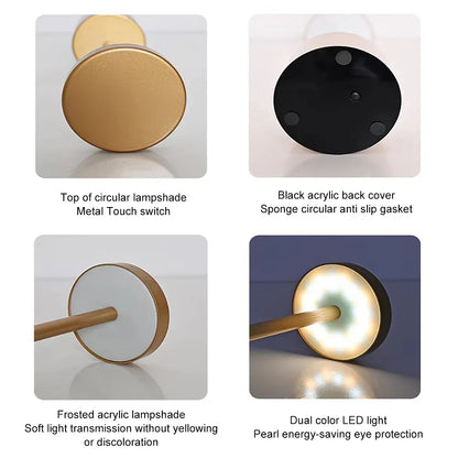 Rechargeable LED Table Lamp Touch Sensor Dimmable Portable Night Light