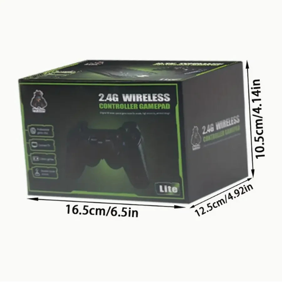 4K Retro Game Console Wireless Gaming Stick with Dual Controllers