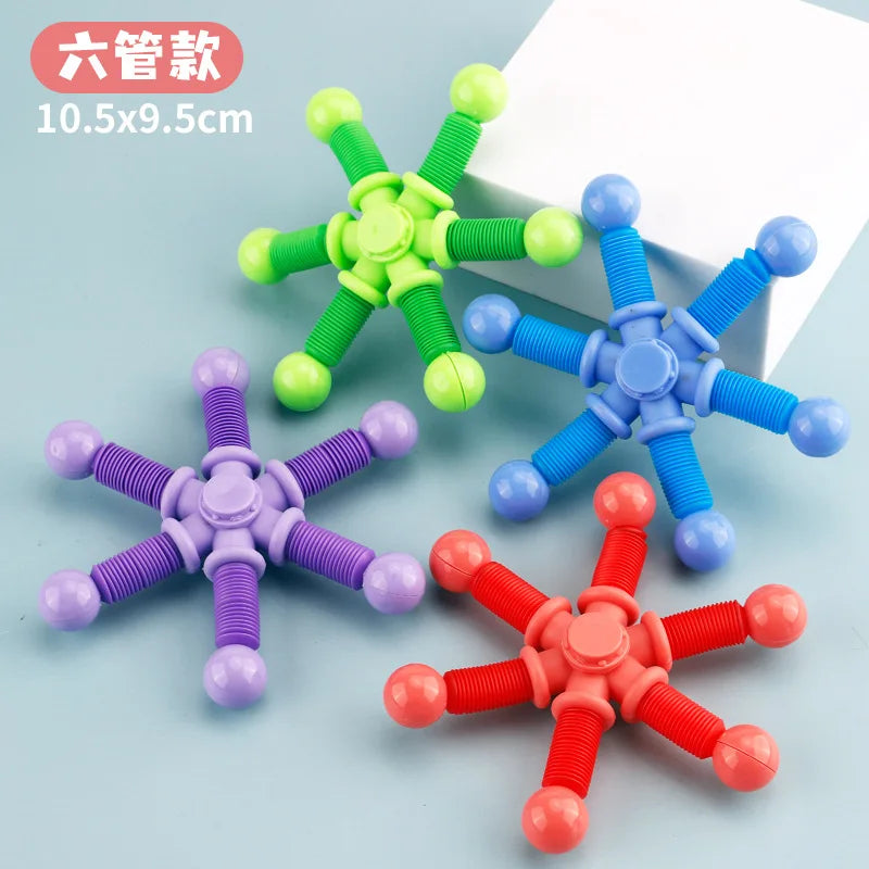 Transformable Fidget Spinner with Pop Tube & Suction Cup