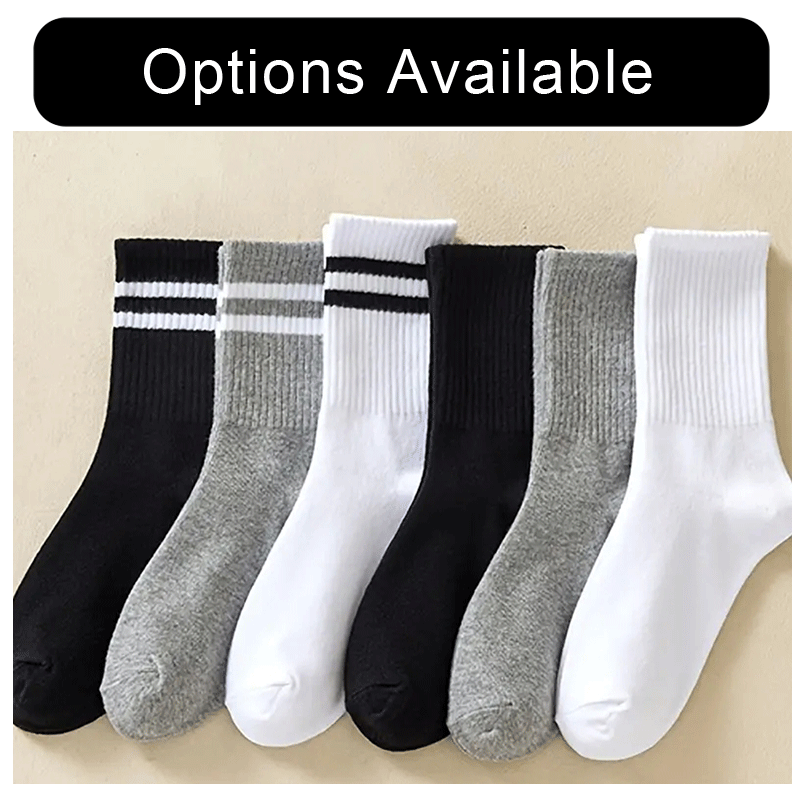 Crew Socks Breathable Mid Tube Sports Socks 3-6 Pairs