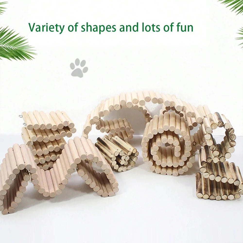 Hamster Wooden Bridge Bendable Climbing Habitat Accessory