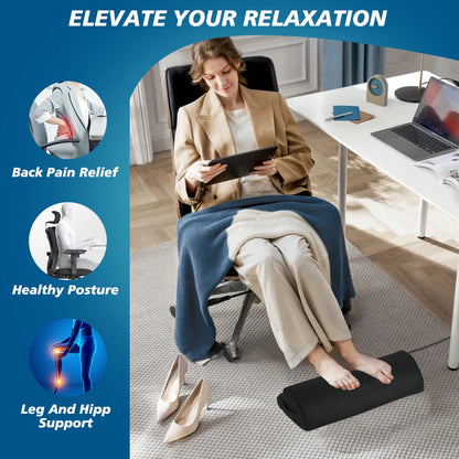 Memory Foam Under Desk Footrest – Office & Gaming Leg Support Pillow