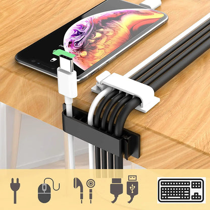 Cable Organizer Clips – Adhesive Wire Holder for USB, Mouse & Keyboard Cables