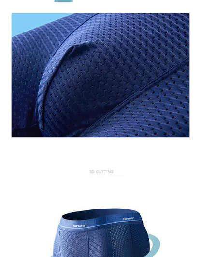 Men's Ice Silk Boxer Shorts 4PCS Breathable Mesh Underwear