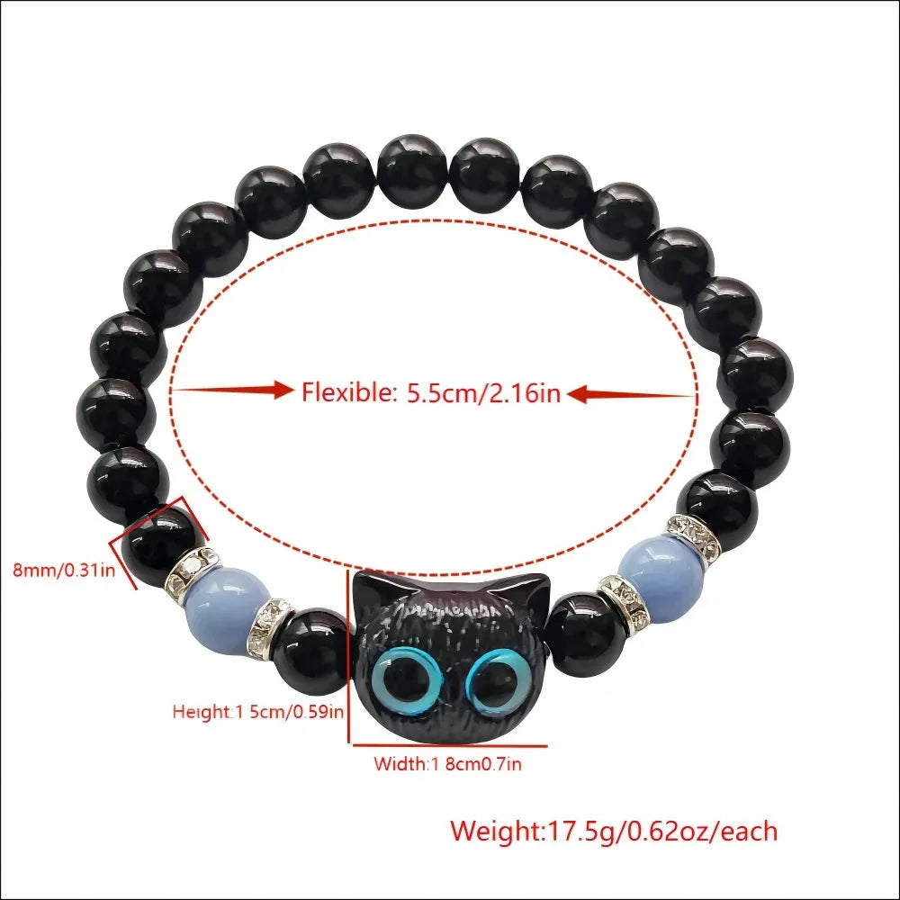 Matching Couple Bracelets Glow in the Dark Cat Friendship Gift