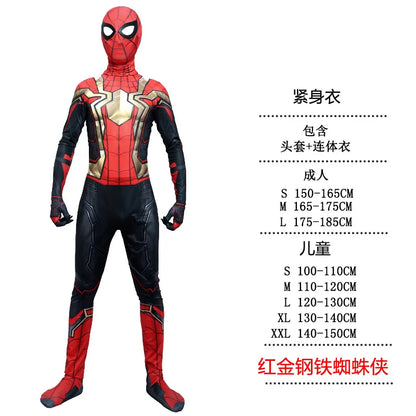 Kids Spider Superhero Costume with Mask Halloween Jumpsuit