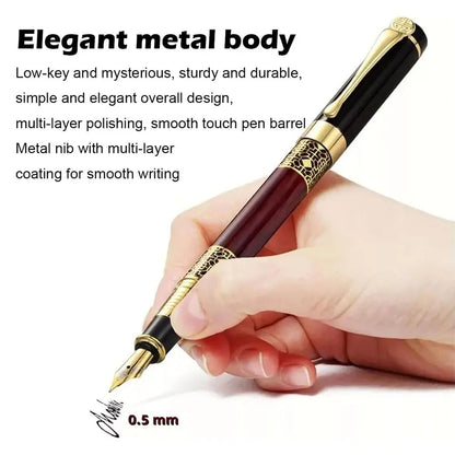 Metal Fountain Pen with Replaceable Ink Cartridges