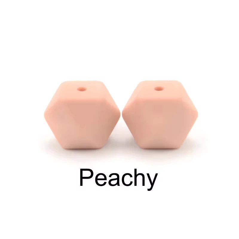 Silicone Hexagon Beads 10pcs Food Grade DIY Jewelry Making