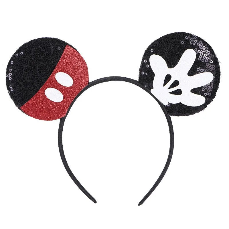 Mouse Ears Headband with Sequin Bow for Parties & Cosplay