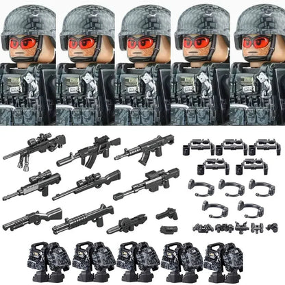 Military Soldier Building Blocks Mini Figure Set with Accessories