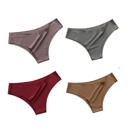 Seamless Brazilian Panties 4PCS Ice Silk Low Rise Briefs