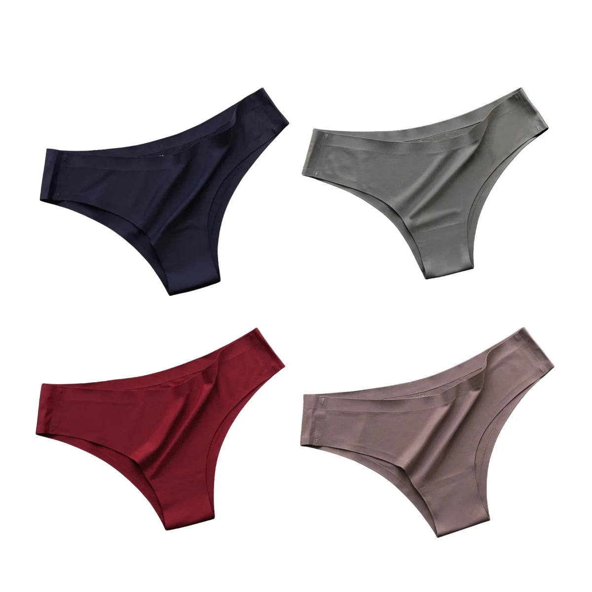 Seamless Brazilian Panties 4PCS Ice Silk Low Rise Briefs