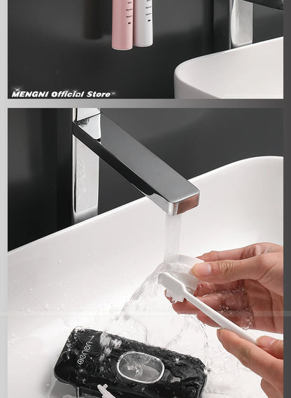 Wall-Mounted Toothpaste Dispenser – Punch-Free Toothbrush Holder