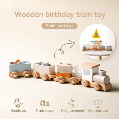 Wooden Montessori Train Toy for Kids