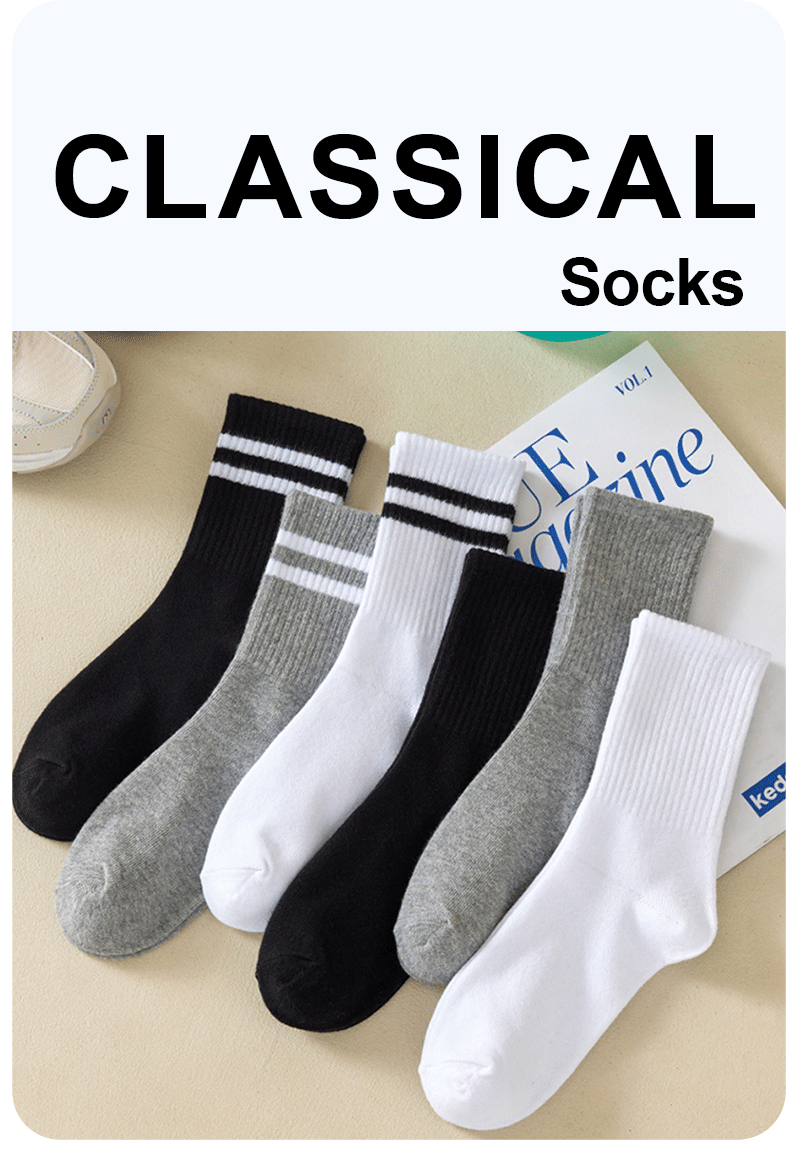 Crew Socks Breathable Mid Tube Sports Socks 3-6 Pairs