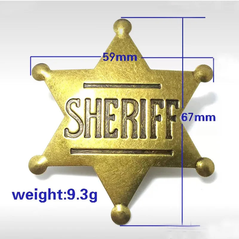 Sheriff Badge Brooch Metal Deputy Star Costume Pin