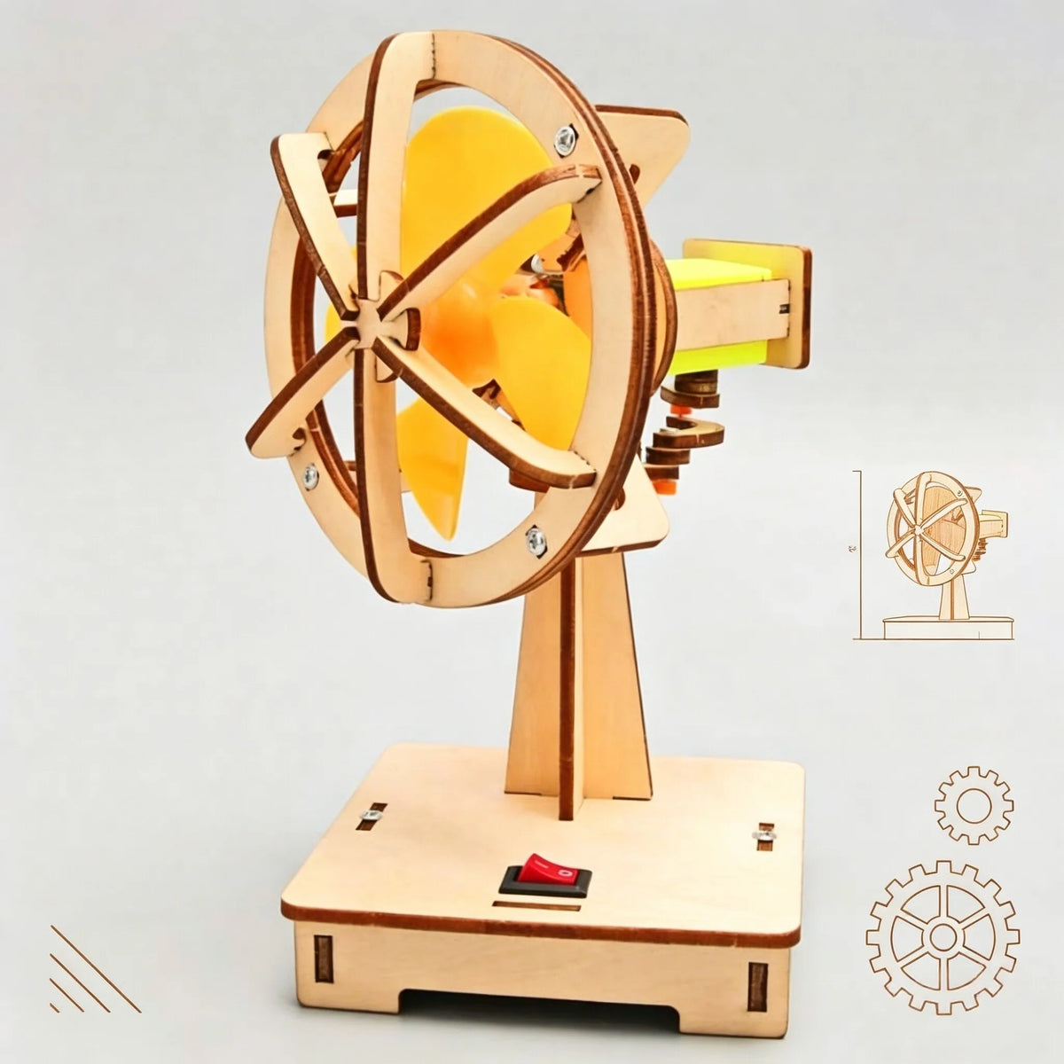 DIY Electric Swing Fan STEM Model Kit – Wooden Physics Project