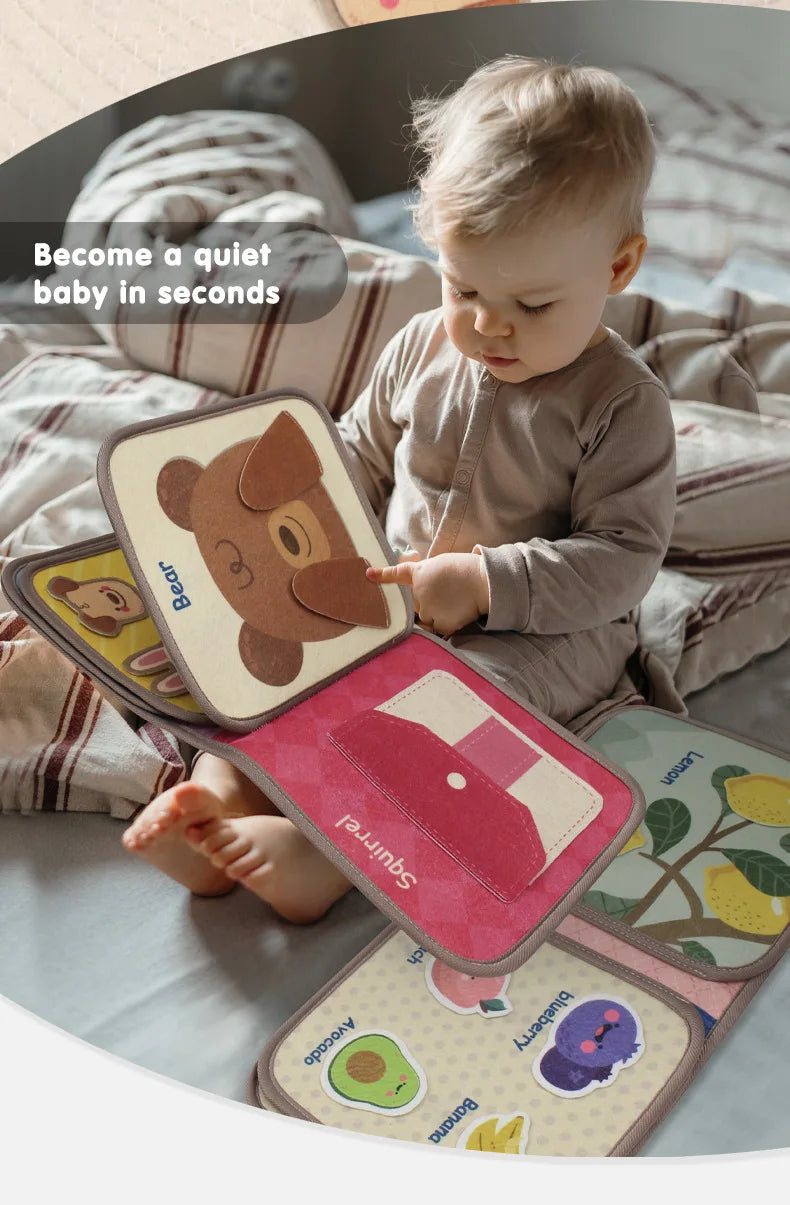 Montessori Busy Book Animal Cognitive Sensory Learning Toy