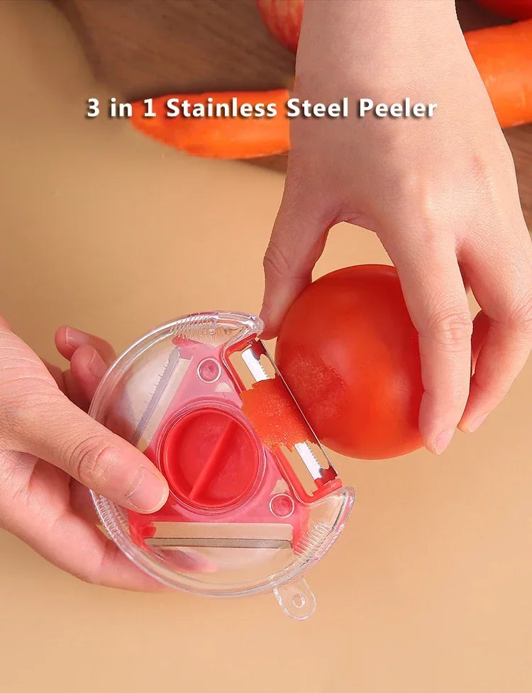 3-in-1 Stainless Steel Vegetable Peeler Set