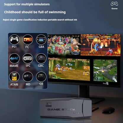 4K Retro Game Console Wireless Gaming Stick with Dual Controllers