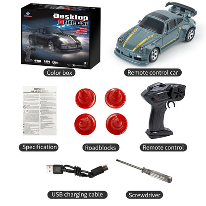 KF20 1:64 Mini RC Drift Car – 4WD Desktop Racing Remote Control Car