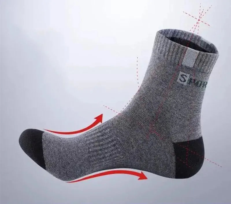 Men's Bamboo Fiber Socks Breathable Crew Sports Socks