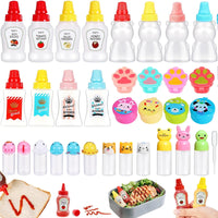 Mini Condiment Squeeze Bottles – Portable Sauce Containers for Lunch Boxes