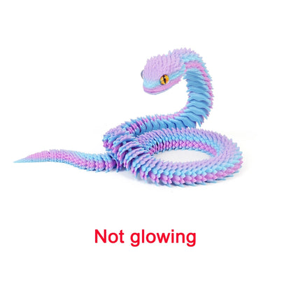 3D Printed Snake Figurine – Luminous Articulated Snake Decor