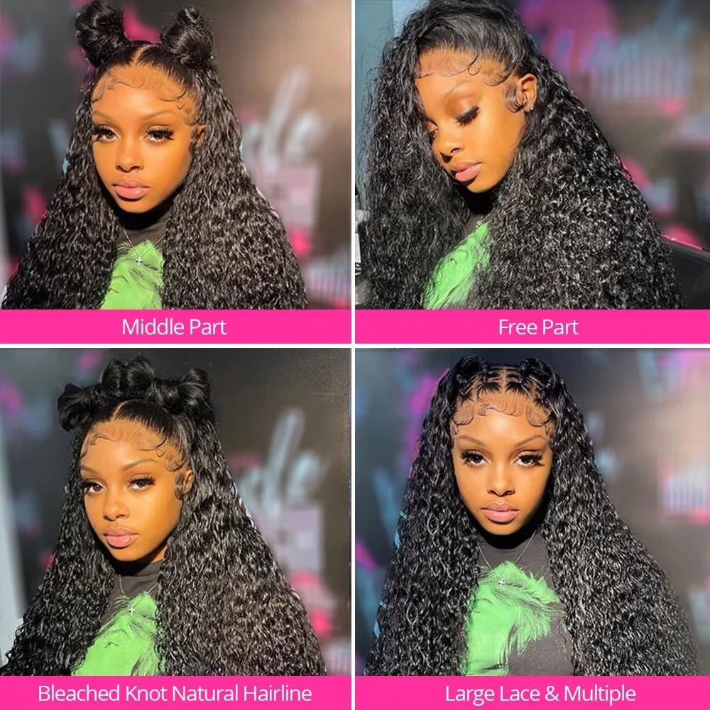 Brazilian Deep Wave Wig 13x6 HD Lace Glue less Human Hair