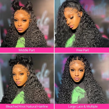 Brazilian Deep Wave Wig 13x6 HD Lace Glue less Human Hair