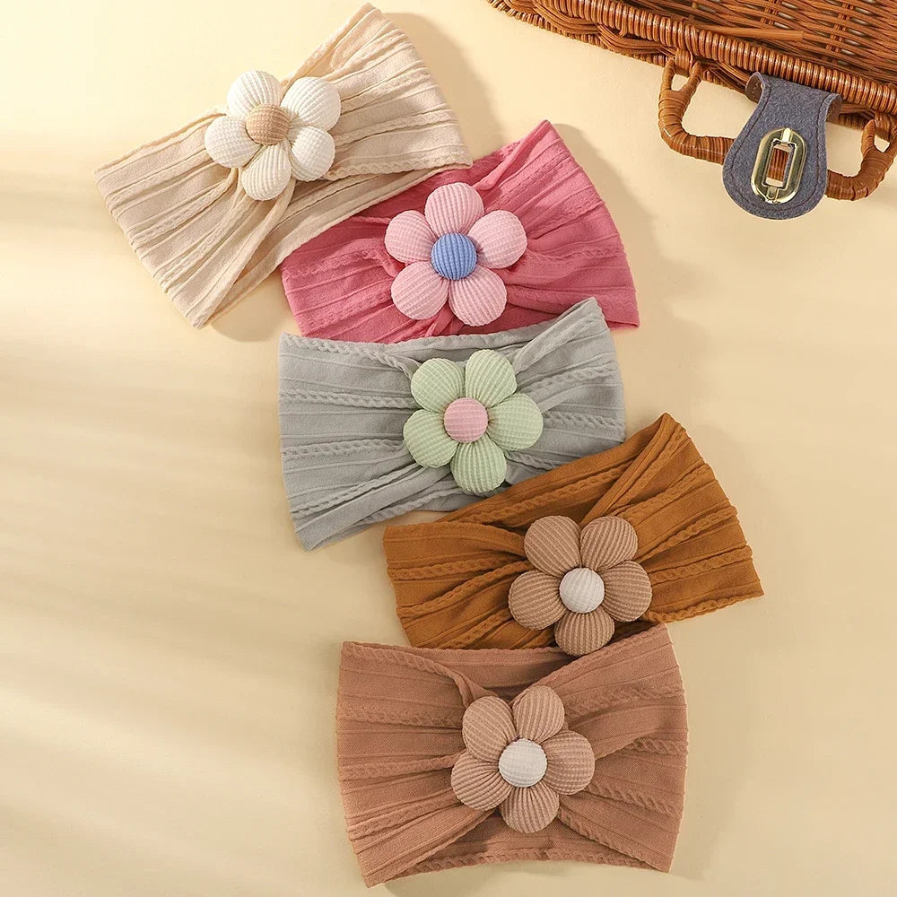 Baby Flower Headband Soft Nylon Newborn Hairband