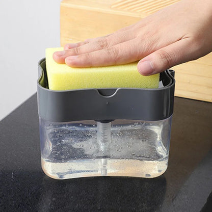 Kitchen Soap Dispenser with Sponge Holder