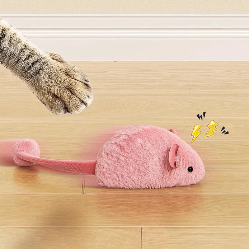 Plush Mouse Cat Toy Interactive Faux Fur Play Toy