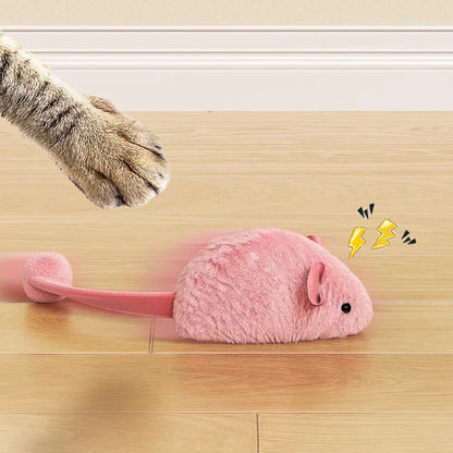 Plush Mouse Cat Toy Interactive Faux Fur Play Toy