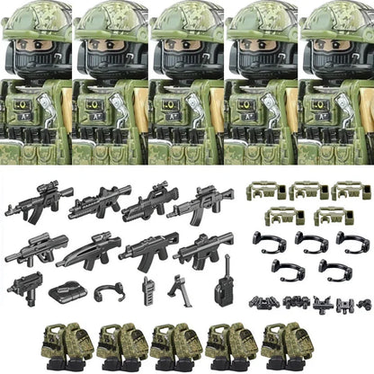 Military Soldier Building Blocks Mini Figure Set with Accessories