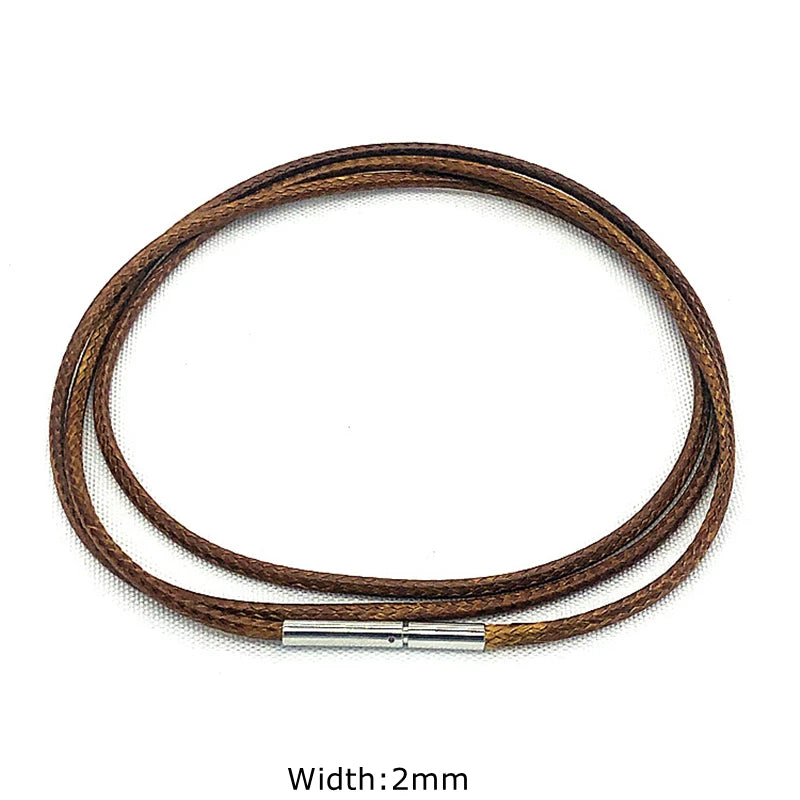 Leather Rope Necklace with Stainless Steel Clasp for Pendants