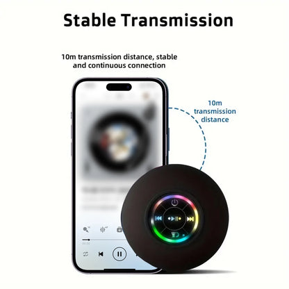 Portable Bluetooth Speaker Waterproof LED Suction Cup Shower Speaker