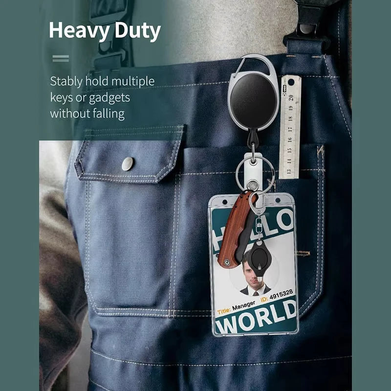 Retractable ID Card Holder Transparent Badge Holder Case