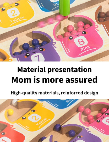 Wooden Magnetic Color Number Maze with Drawing Board