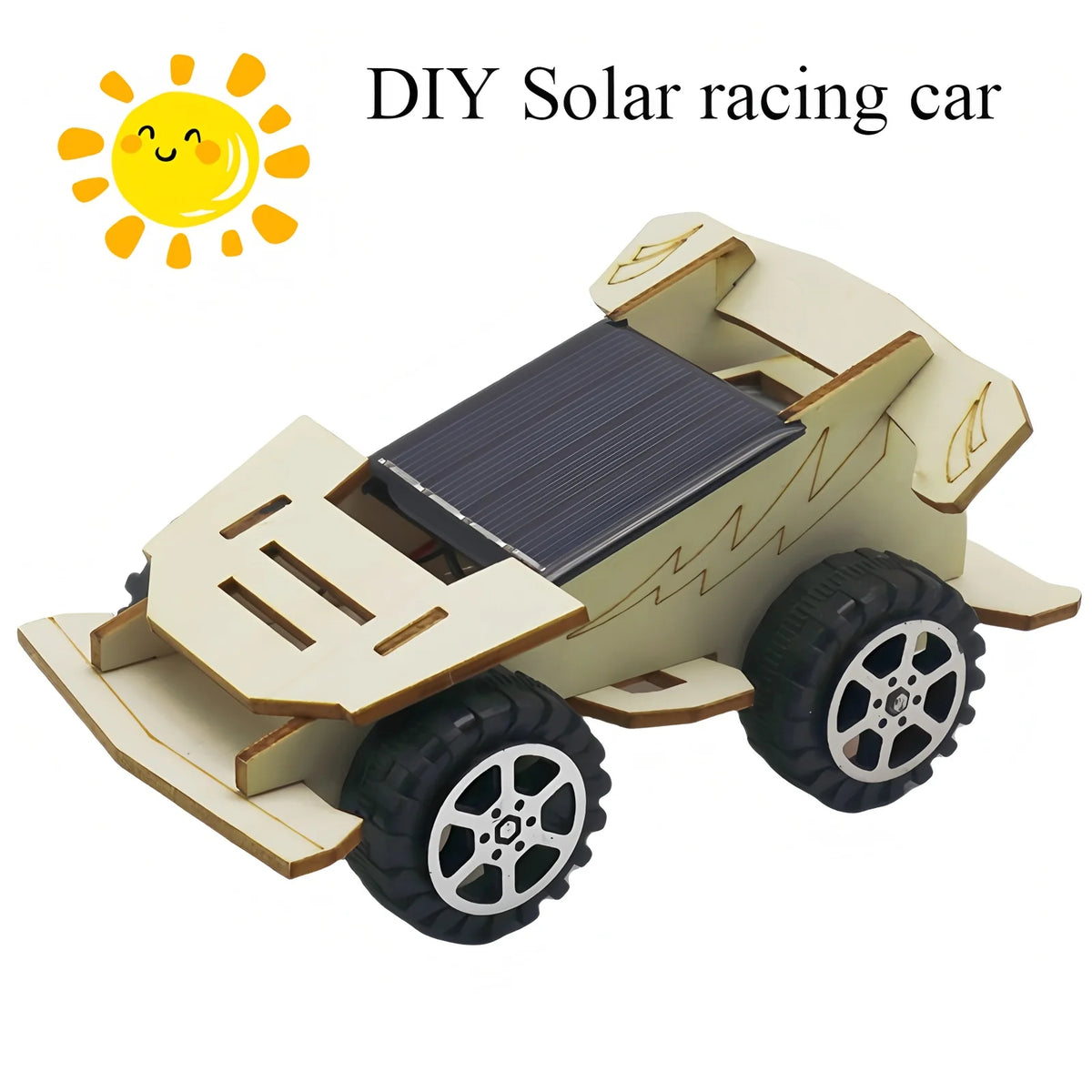 Solar Car STEM Kit – DIY Wooden Educational Model