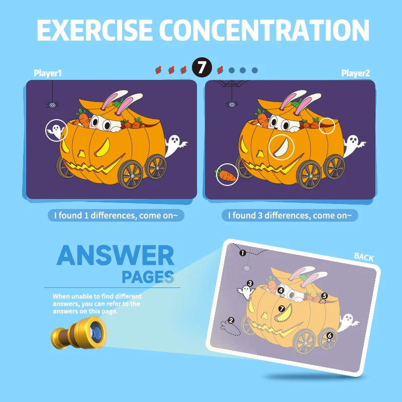 Find the Difference Game Concentration Training Puzzle Set
