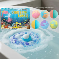 Kids Bath Bomb Gift Set Colorful Fizzy Spa Balls 6 Pack