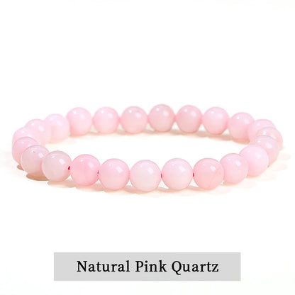 Natural Stone Bead Bracelet – Crystal Gemstone Stretch Bracelet