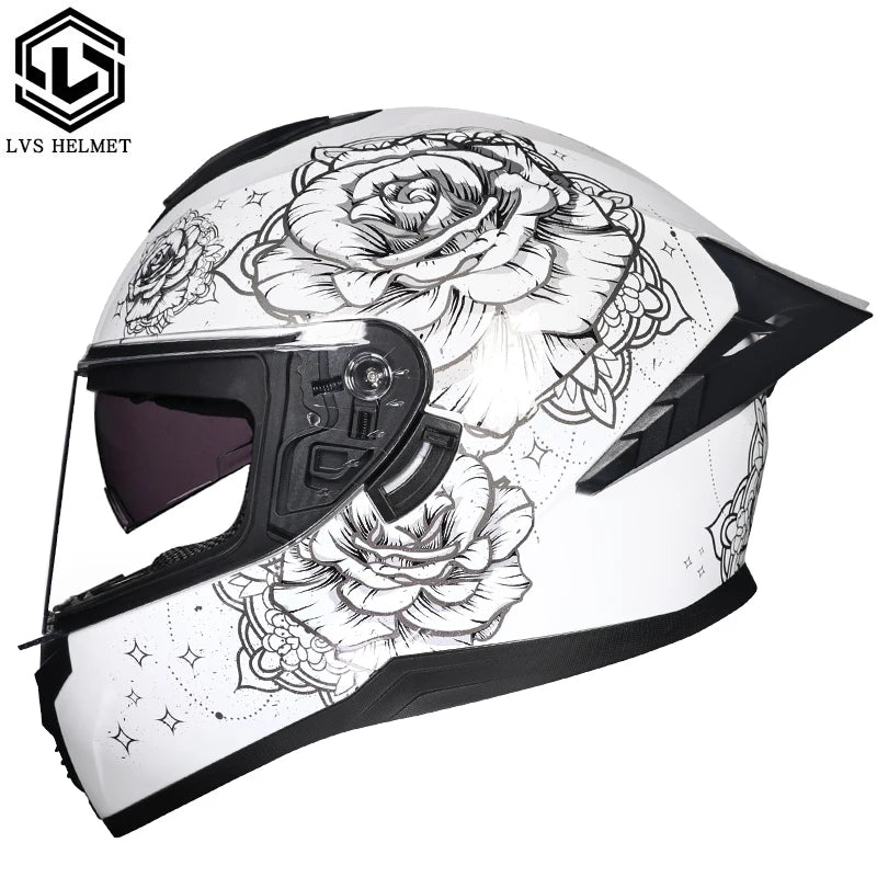 Full Face Motorcycle Helmet DOT Dual Visor Racing Helmet