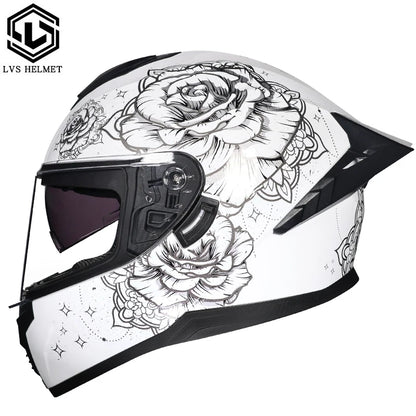 Full Face Motorcycle Helmet DOT Dual Visor Racing Helmet