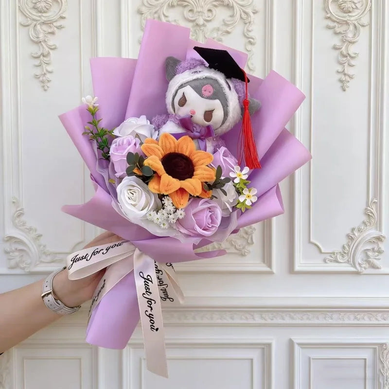 Cartoon Graduation Plush Bouquet Soft Stuffed Doll Gift