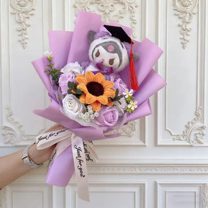 Cartoon Graduation Plush Bouquet Soft Stuffed Doll Gift