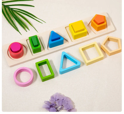 Wooden Sorting Toy, Montessori Stacking Blocks